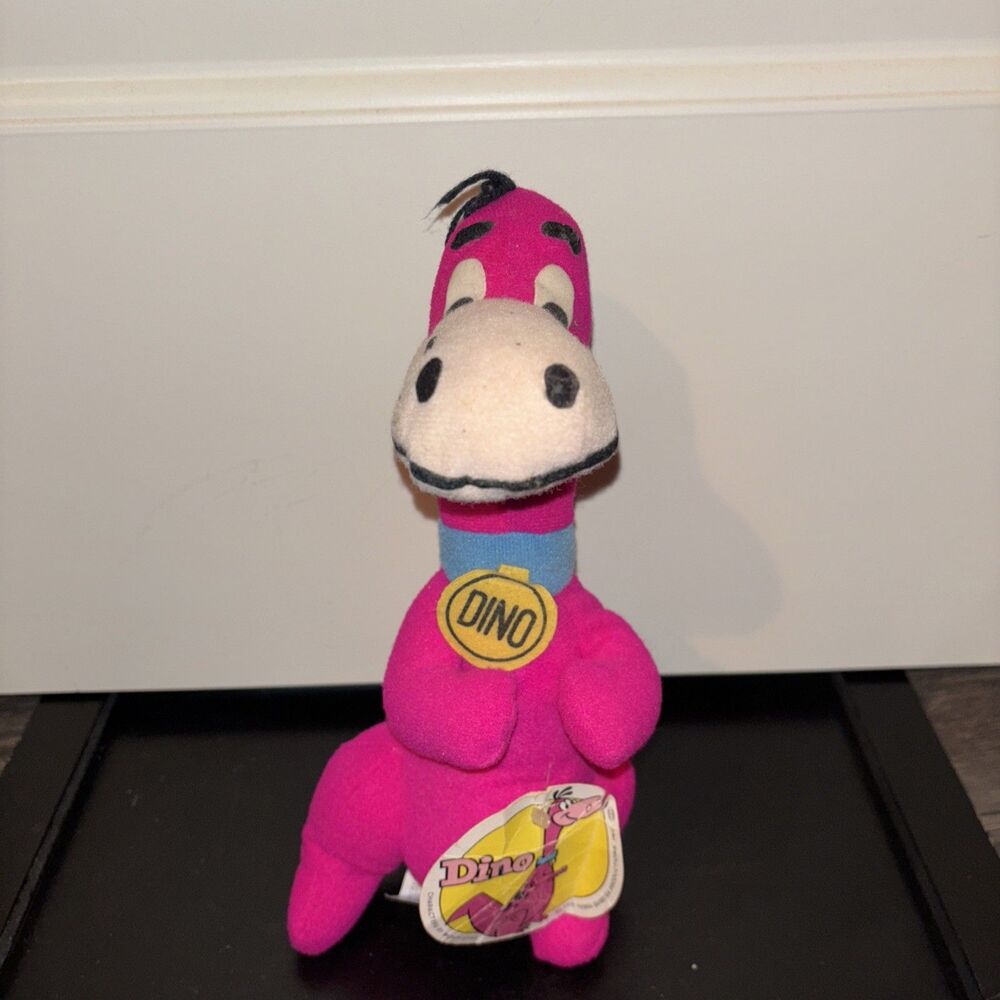 The Flintstones DINO The Dinosaur Tagged 16" Plush Mighty Star Vintage 1980